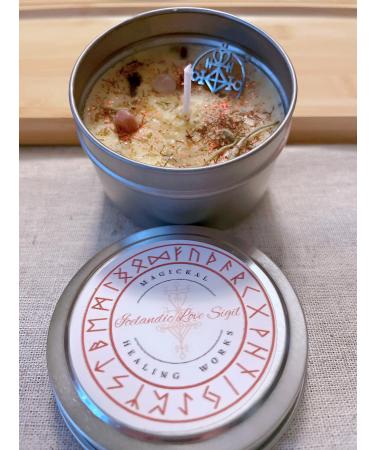 Aromatherapy Soy Wax Intention Candle - Love Sigil - Rose - Gardenia - Lilly Yellow