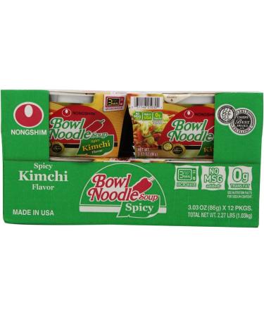 Nongshim Bowl Noodle Soup Spicy Kimchi 86g Bowl Pack of 12 - Buy Online on GoSupps.com