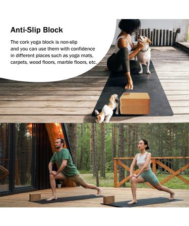 KRIXAM High Density Cork Yoga Blocks - Anti-Slip Surface - 9x6x3 - 2 Pack/1 Pack - Yoga Pilates Meditation Stretching Fitness - Buy Online on GoSupps.com