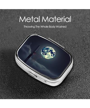 Moon & Basketball Pill Case | 2 Compartment Travel Pill Organizer | Cute Small Pill Box for Purse & Gifts - Buy Online on GoSupps.com