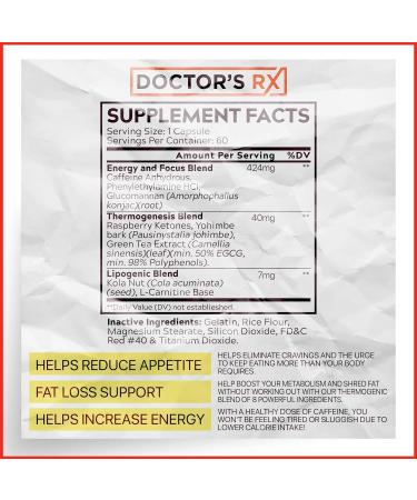 1 Rated Appetite Suppressant & Metabolism Booster | Lose Up to 40lbs in 60 Days - Extra Strength Weight Loss Pills with 8 Ingredients | 60 Servings - Buy Online on GoSupps.com