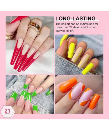 SAVILAND French Gel Nail Polish Set - 6 Spring Colors 10ML Soak Off Gel Polish Kit for Salon Quality French Tip Manicures - Orange, Yellow, Green, Hot Pink, Blue - Perfect for Home DIY Nail Art - Buy Online on GoSupps.com