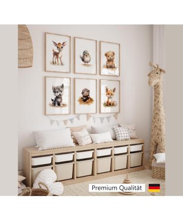 Happy Forest Animals A4 Poster - Baby Room Decoration | Childrens Room Wall Art | Murals for Young Girls - Buy Online on GoSupps.com