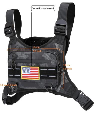 Muserise Sports Chest Bag for Men - Water Resistant Lightweight Front Chest Pack with Phone Holder - Ideal for Workouts, Running, Cycling - Camo Design (MU05) - Buy Online on GoSupps.com