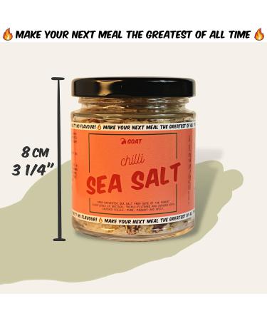 Chilli Infused British Sea Salt Flakes - 100g Jar. Spice up your meals with the zing of chilli in this premium English sea salt. Handcrafted Chilli Salt. - Buy Online on GoSupps.com