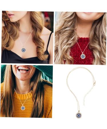 Abaodam Devil's Eye Pendant Decor Choker Necklace Locket Evil Blue Eye Necklace Devil Eye Blue Eyes Drilling - Buy Online on GoSupps.com