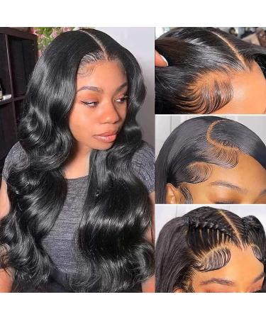 Eyefanniy 13X4 Body Wave Human Hair Lace Front Wig 18 Inch - Pre Plucked with Baby Hair, 180% Density for Black Women | HD Transparent Lace Frontal - Buy Online on GoSupps.com