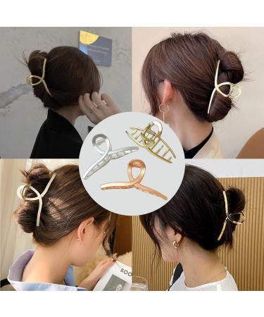 Pack of 3 Metal Non-Slip Hair Claw Clips for Women & Girls Perfect for Thick & Thin Hair - Buy Online on GoSupps.com