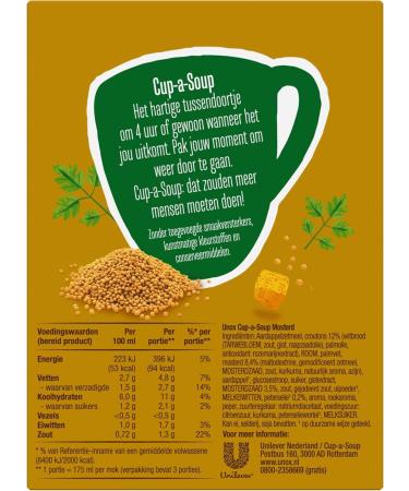 Unilever Benelux Unox CupaSoup a delicious snack Mustard 12 x 3 x 20 g - Buy Online on GoSupps.com