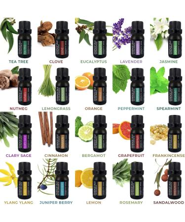 Aromatherapy Essential Oil Diffuser Gift Set with 20 Oils - 400ml Ultrasonic Diffuser, Rotating Stand - 4 Timer, 7 Light Settings - Buy Online on GoSupps.com