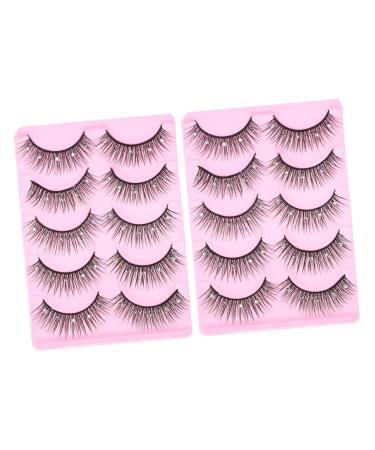 minkissy Korean Decor 10 Pairs Diamond Rhinestone Embellishments Curled False Lashes Colored Lash Extensions Decore Lash Decor Cosmetic Lashes South Korea Artificial Miss Chemical Fiber