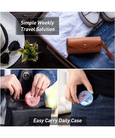 Large 2 Times a Day Weekly Pill Organizer with PU Case - Rainbow Brown - Buy Online on GoSupps.com