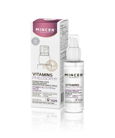 Mincer pharma vitamins philosophy strengthening the hand and nail serum for mature skin with chia oil vitamins A B C E F PP D and jojoba oil 30 ml