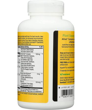 Nature's Way Alive! Calcium with Vitamin D3 & K2, Magnesium - 180 Tablets - Buy Online on GoSupps.com