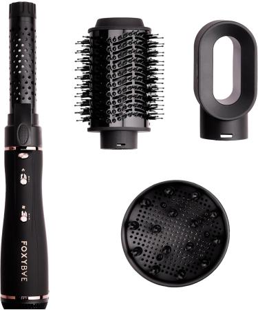 Foxybae Super Styler 4-in-1 Blow Dryer Brush Set | Curler Straightener & Dryer | Frizz-Free Voluminous Hair | Black Rose Gold - Buy Online on GoSupps.com