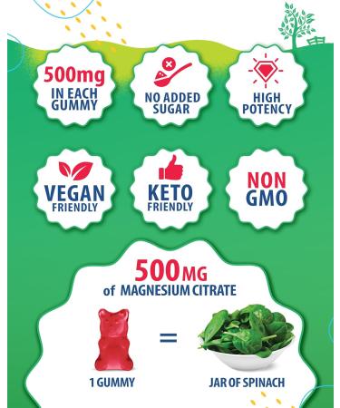 Magnesium Gummies for Kids 500mg & Iron Gummies for Adults - Iron Vitamins with Vitamin C - Buy Online on GoSupps.com