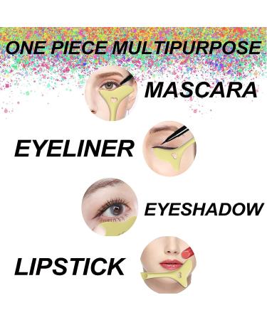 2pcs Silicone Eyeliner Stencils | Winged Tip & Eyebrow Pencil Aid | Reusable Smoky Eye Makeup Tool Kit | Quick Stencil Molds in Yellow - Buy Online on GoSupps.com