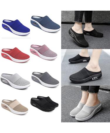 Women's Orthopedic Diabetic Walking Shoes - Air Cushion Slip On, Mesh, Grey - Size 5 - Buy Online on GoSupps.com