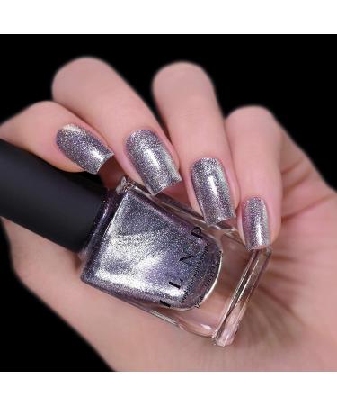 ILNP Echo - Platinum Silver Holographic Nail Polish 0.4 Fl Oz - Ultra Metallic Finish - Buy Online on GoSupps.com