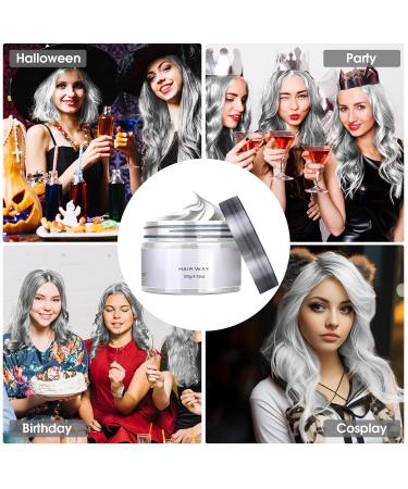White Temporary Hair Color Wax - Washable Styling Clay for Kids Men & Women | Perfect for Cosplay Parties & Gifts (4.23 oz - Buy Online on GoSupps.com