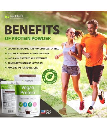healblend Plant-Based Protein Powder Vegan Dietary Supplement - Gluten-Free Non-GMO Erythritol-Free Soy-Free Dairy-Free Pea Protein for Women and Men - Buy Online on GoSupps.com