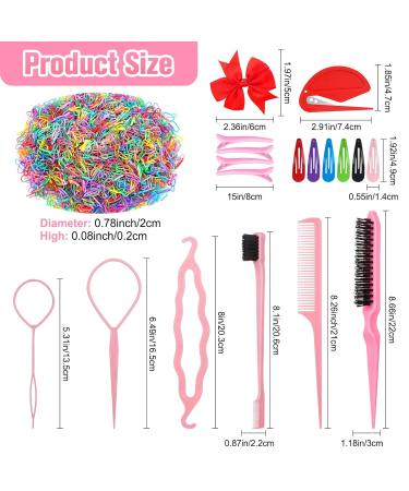 Buy 3028-Part Elastic Hair Strap Set - 3000 Mini Colorful Hair Ties with Organizer Box for Girls | Soft Rubber Hair Accessories - Buy Online on GoSupps.com
