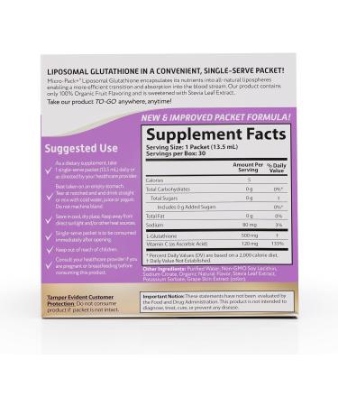 Shop Aurora Nutrascience Liposomal Glutathione - 500mg 30 Packets | Immune Support Antioxidant Non-GMO Gluten & Sugar Free - Buy Online on GoSupps.com