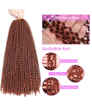 Passion Twist Hair 18 Inch Water Wave Crochet 6 Pcs Copper Red Synthetic Extensions - Buy Online on GoSupps.com