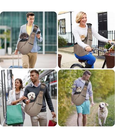 Cuby Dog & Cat Carrier Bag - Adjustable Straps Zip Pocket Small Dog Travel Bag (Gray Push Button Coffee Brown) - Buy Online on GoSupps.com
