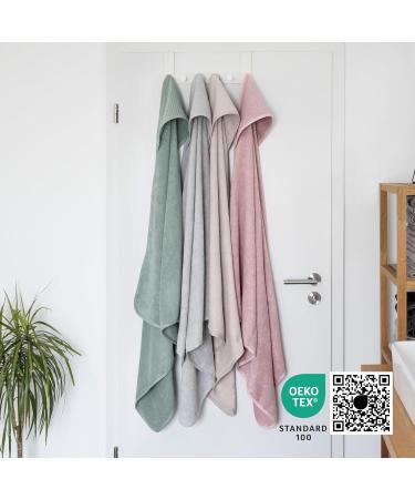 Ehrenkind Hooded Towel | Soft Organic Cotton Baby Bath Towel (100x100 cm) | Light Gray | Perfect Newborn Gift & Initial Equipment for Children - Buy Online on GoSupps.com