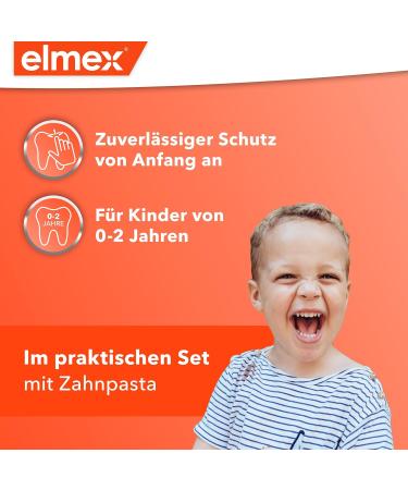Elmex Learning Toothbrush Set for 0-2 Years - 6 Soft Bristle Brushes with Ergonomic Handle for Gentle Baby Tooth Care - Buy Online on GoSupps.com