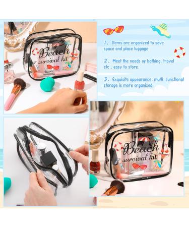 Clear Toiletry Bag 3 Pack - Waterproof Travel Makeup Cosmetic Bags for Men and Women - Carry On Bathroom Organizer for Beach Travel - Buy Online on GoSupps.com