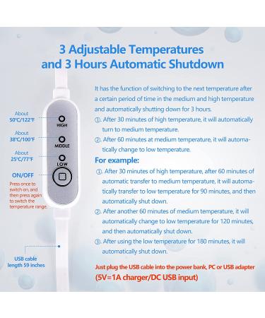 Heated Memory Foam Neck Pillow with USB Graphene Heating for Pain Relief - White - Buy Online on GoSupps.com