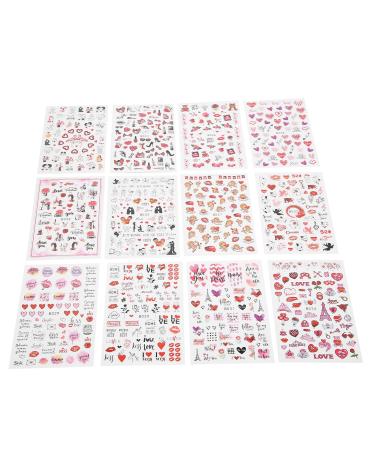 Nail Art Sticker Nail Adhesive Sticker 12 Sheets Non toxic Practical Safe Eco friendly for DIY Nail Art for Household Nail Shop