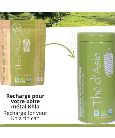  Khla Khla - Organic Sencha Green Tea - 100g Loose Leaf Bag - Metal Tin Refill - Iced Tea - Organic Tea - Fresh & Fragrant - Plant-Based Asian Tea - Origin: China - Iced or Hot - Herbal Tea & Infusion - Buy Online on GoSupps.com