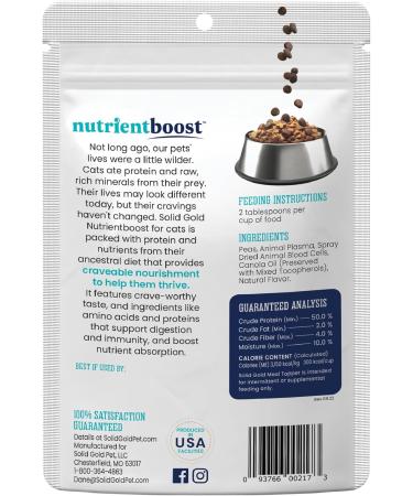 Solid Gold NutrientBoost Meal Topper for Cats - High Protein Crunchy Treats Rich in Vitamins & Minerals | 1 lb Premium Cat Food - Buy Online on GoSupps.com