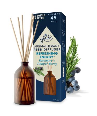 Glade Aromatherapy Reed Diffusers Essential Oils Diffuser with Refreshing Fragrance Refreshing Energy with Rosemary & Juniper 80ml 80 ml (Pack of 1) Refreshing Energy
