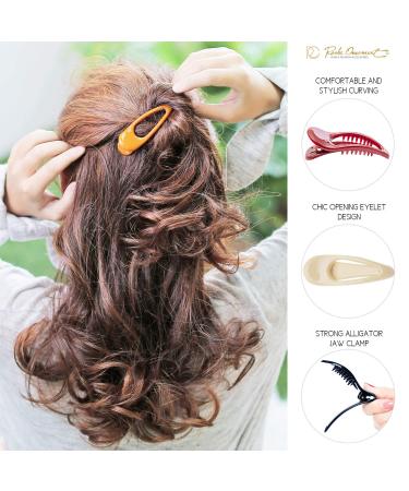 RC Roche Ornament 6 Pcs Womens Classic Alligator Hair Clips - Non-Slip Opening Eyelet Inner Teeth Barrette Beauty Accessory in Multicolor - Premium Plastic Clamp (Pack of 6) - Buy Online on GoSupps.com