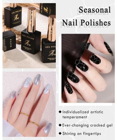 3D Crackle Gel Nail Polish Romand Red Crackle Nail Gel Glue Polish Unique Variegated Cool Crackle Pattern Long-lasting Durable Natural Air-drying Styling UV Lamp Needed Type Nail Gel Glue Polish-11 - Buy Online on GoSupps.com