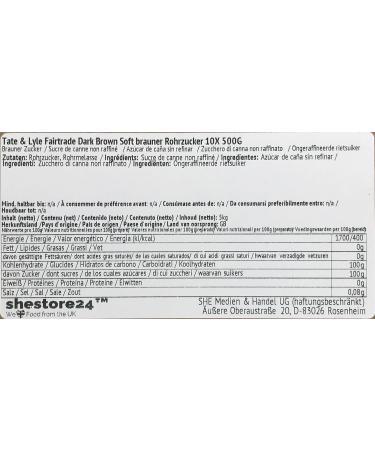 Tate & Lyle Fairtrade Dark Brown Cane Sugar 10X 500G Buy Online at Shestore24 | International Shipping Available - Buy Online on GoSupps.com
