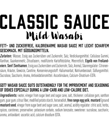 GOT7 Classic Sauce - Calorie-Free Salad Grill & Spice Sauce (Mild Wasabi 350ml) - Perfect for Weight Loss - Buy Online on GoSupps.com