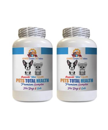 Urinary Health cat Treats - Pets Total Health Complex - for Dogs and Cats - Premium Hair Skin Mouth Urinary Care - Vitamin Supplement for Cats - 2 Bottles (120 Tablets)