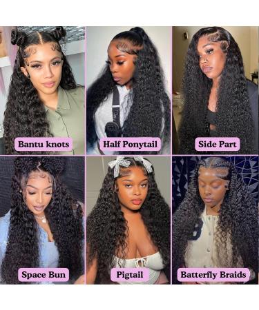 ZLIKE 26" HD Lace Front Wig - Wet & Wavy Human Hair Water Wave Pre-Plucked Glueless 150% Density - Natural Black 13x6 Lace Frontal - Buy Online on GoSupps.com