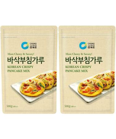 Daesang Chungjungone Crispy Pancake Mix 500g Pack of 2 - Korean Style Versatile Baking Authentic Flavour Convenient Multipack