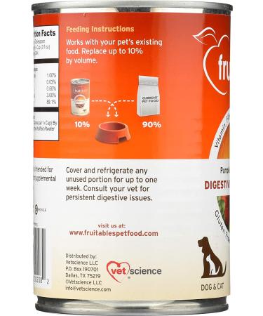 Fruitables Pumpkin Digestive Supplement for Dogs - 15 oz Healthy Fiber Nutrition - Buy Online on GoSupps.com