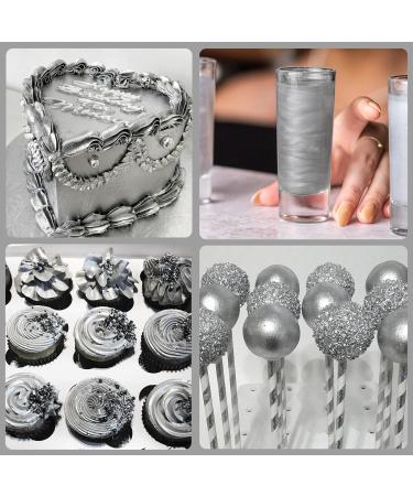 Buy Silver Edible Glitter Powder - 30g | Perfect for Drinks Cakes & Cocktails - Metallic Food Coloring - Buy Online on GoSupps.com