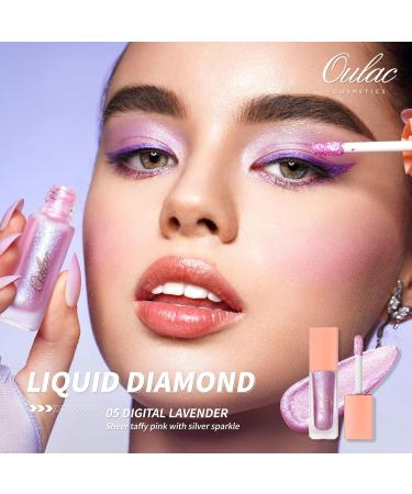 Buy Oulac Glitter Eyeshadow Liquid - Metallic Eyelid Shadow & Eyeliner | Vegan Cruelty-Free | Smooth Shimmer Finish in Digital Lavender | 5.4g - Buy Online on GoSupps.com