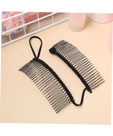FRCOLOR Banana Side Comb Elastic Stretch Combs Hair Clips for Curly Hair Curling Angel Hair Pins Clip Clip Clip Hair Comb Women Headdress Ponytail Clamp 11x4cm black - Buy Online on GoSupps.com