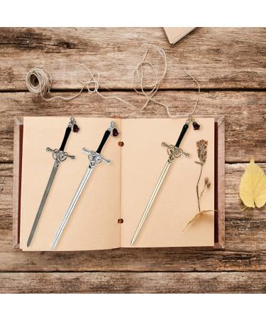 Chinese Style Sword Shaped Hair Chopsticks Set with Red Gemstone - 3 PCS Hair Accessory for Women and Girls (Type A) - Buy Online on GoSupps.com