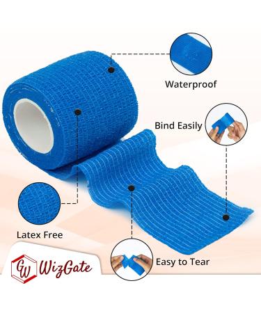 WizGate Vet Wrap 8Pcs Assorted 5cm x 4.5m Non-Woven Cohesive Bandages - Self-Adhesive, Breathable & Stretchable Rolls for Pets & Humans - Ideal for Sprains, Swelling & More - Buy Online on GoSupps.com